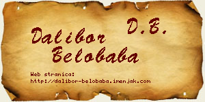 Dalibor Belobaba vizit kartica